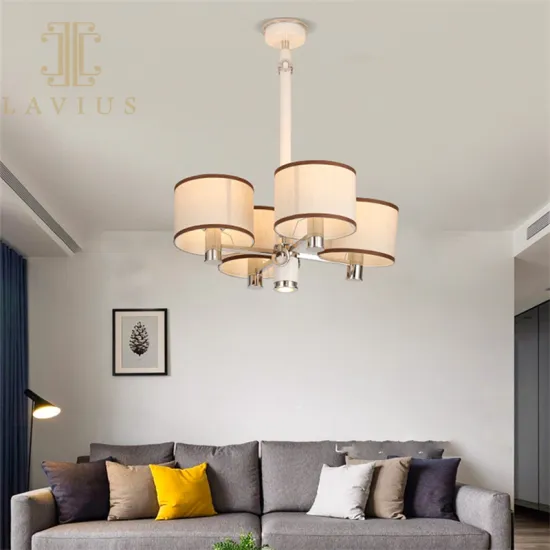 Modern Classic Cloth Lampshade Living Room Pendant Lamp