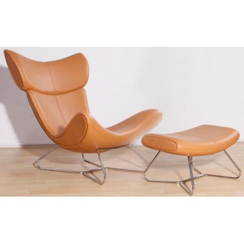 Leather Boconcept Imola lounge Chair and stool