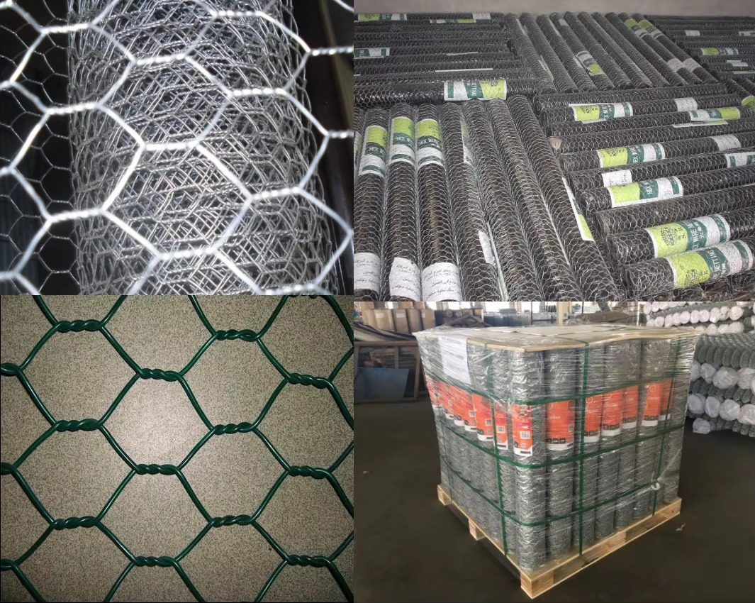 Hexagonal mesh package: rolls wrapped with plastic film and paper, ANJIA export packing