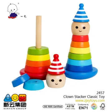 Clown Stacker Classic Toy/ Rainbow tower 2015 wooden toys
