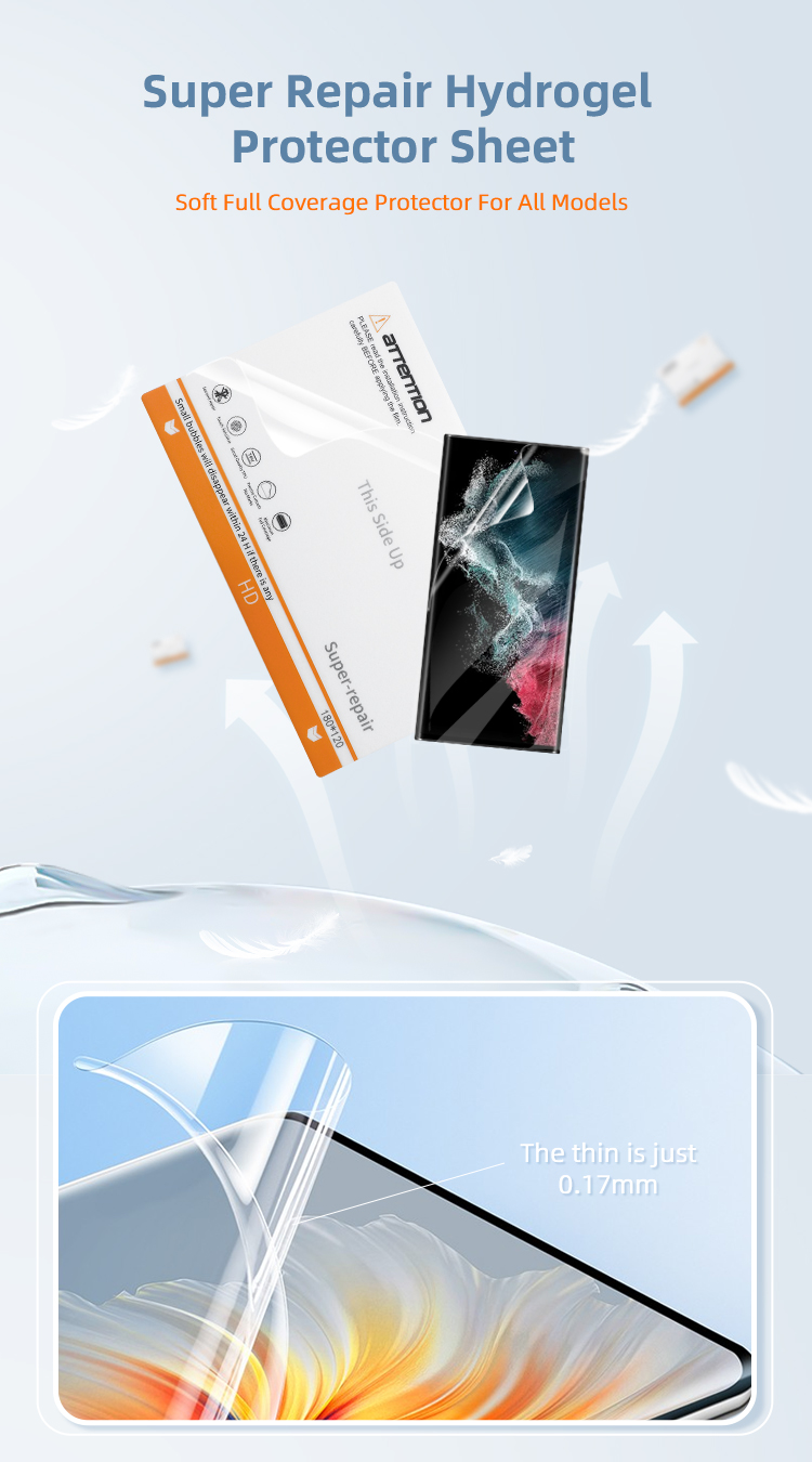 Selfhealing Hd Tpu Sheets Hydrogel Phone Screen Protector, High