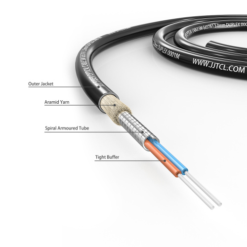 Cabo de fibra óptica blindado duplex de 5,0 mm