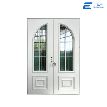 Elegante puerta de patio de aluminio fundido de vidrio