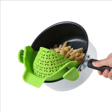 Kitchen Snap N Strain Strainer: Silicone Clip-On Food Strainer for All Pots and Bowls