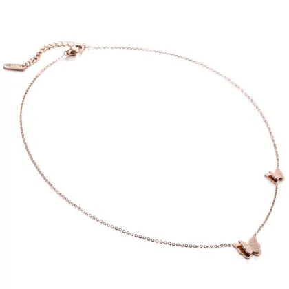 Custom Jewelry Rose Gold Plated Butterfly Necklace