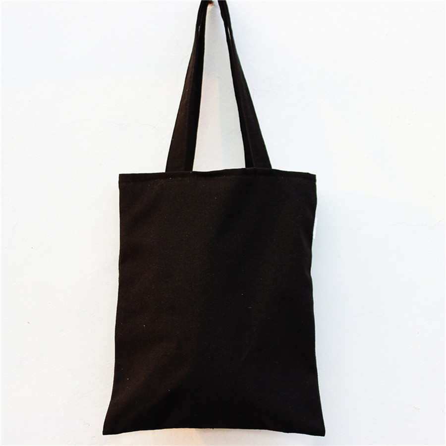 Beställnings- svart canvas tote bags