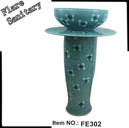 family use hand painted ceramic wash basin free standing sink