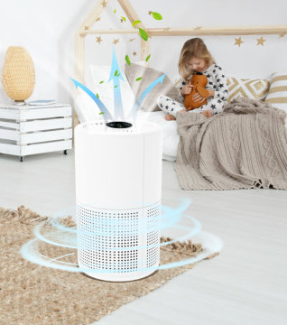 Compact Quiet Touch Screen Air Purifier with Lifetime Warranty