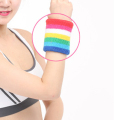 Made In China Wholesale Cotton Knitted Rainbow Forearm Sports Sweatband Brace Wristband Wrist support