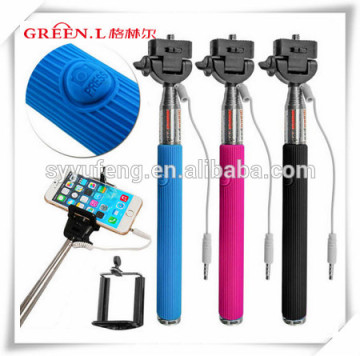 Cable selfie stick, 2015 new style cable take pole selfie stick Phone SmartPhone Stainless Steel Flexible Monopod