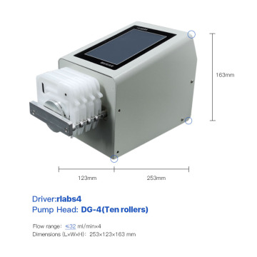 rLabS4 Independent Channel Control Digital Peristaltic Pump - Four-channel High Precision Distribution Pump