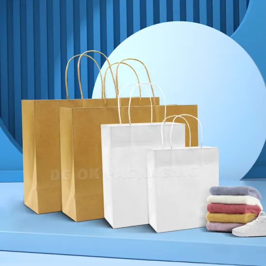 Eco-Friendly Recycled Kraft Paper Bags with Custom Logos