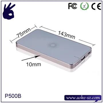 Qi Wireless Slim Mobile Power Bank with 5000mAh Battery