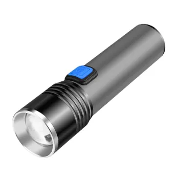 RTS Mini LED Flashlight: USB Rechargeable, Strong Light, Aluminum Alloy, Banknote Detection, Telescopic Zoom, and UV Function
