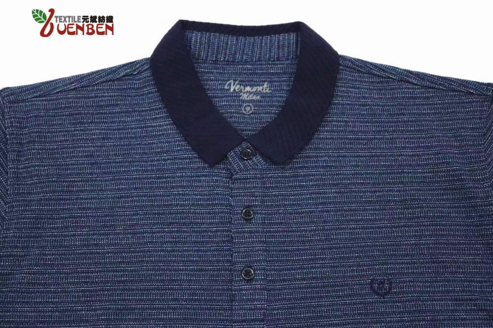60%Cotton 40%Poly Jacquard Fabric Short Sleeve