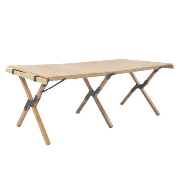 Lightweight Bamboo Roll-Up Picnic Table for Outdoor Camping