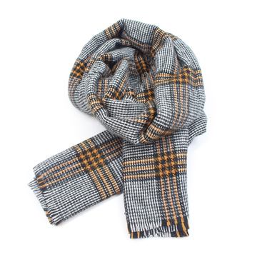 Custom Winter Soft Checked Polyester Woven Scarf