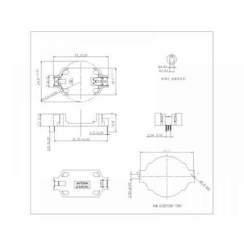 BT-S-SN-A-2450N Pemegang Sel Kanan Dip Sudut Kanan