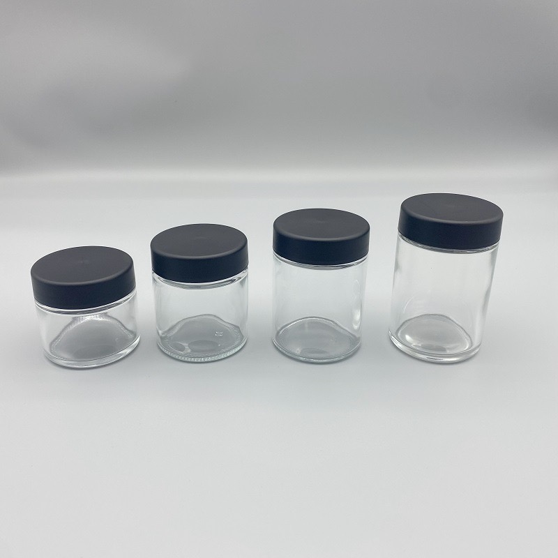 3OZ Clear Glass Storage Jars with Childproof Cap