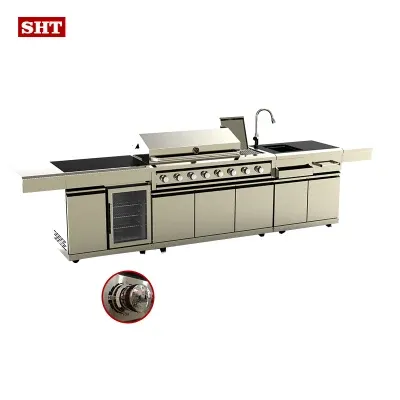 China Factory Outdoor BBQ Grill Gas Kitchen Cabinet with Faucet