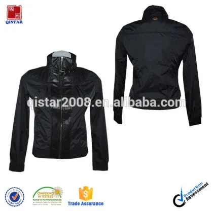 Fashion Spring Women Nylon and Pu Leather Jackets