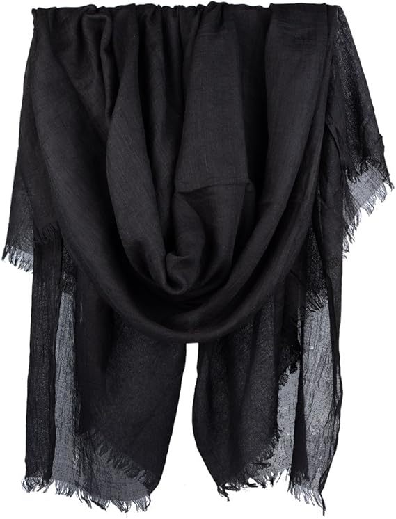 Women Summer Scarfs Large Long Lightweight Linen Beach Gauze Shawl Wrap 75"×43"
