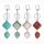 Rhombus Water Drop Gemstone Pendant Keychains Natural Quartz Teardrop Key Chain