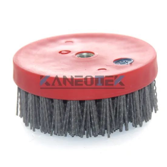 KANEOTEK M14/16.5/8-11" Snail Lock Hook & Loop Abrasive Brushes for Granite and Marble (3/4/5 Inch Round Silicon Carbide)