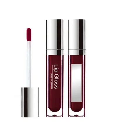 Fashion Women lip gloss Waterproof Beauty Makeup LipStick matte Lip Gloss shiny golden cap plastic round lip gloss