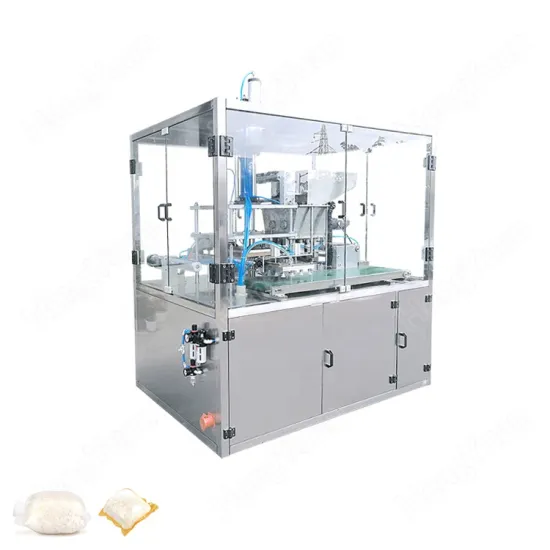 PVOH Pod Packing Machine for HYSR-16P-B Dishwasher Powder with Glass Enclosure