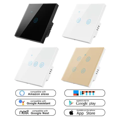 UK EU Standard WiFi Smart Home Devices: Google, Alexa, Tuya Compatible Wall Switches