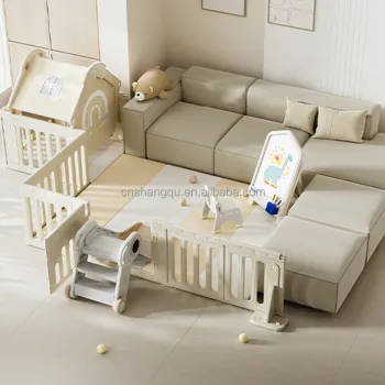 Eco-Friendly Extra Large Toddler Playpen with Slide and Swing - Indoor Plastic Fence Play Yard