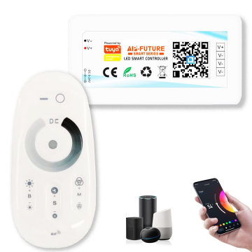 DC5-24V वाईफाई म्यूजिक तुया स्मार्ट कंट्रोलर - RGB CCT RGBW RGBCW RF टच रिमोट के साथ
