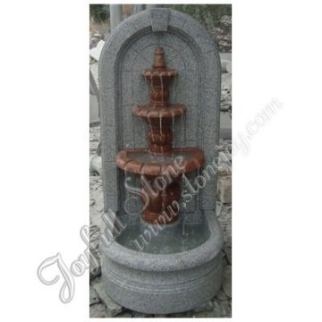 Red and Grey Granite Wall Fountain