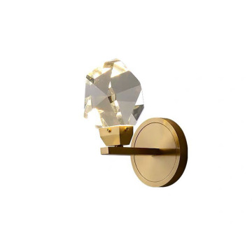 Modern Indoor Golden Crystal Decorated Sconce Bedroom LED Wall Light