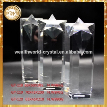 Super quality manufacture blank round crystal glass award trophy
