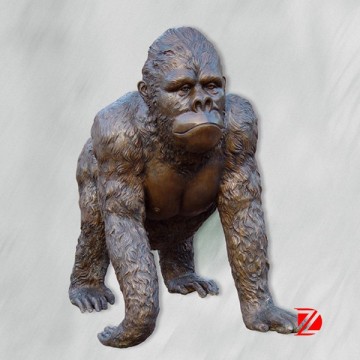 large Life Size Bronze Gorilla Statue for sale