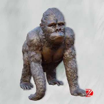 large Life Size Bronze Gorilla Statue for sale
