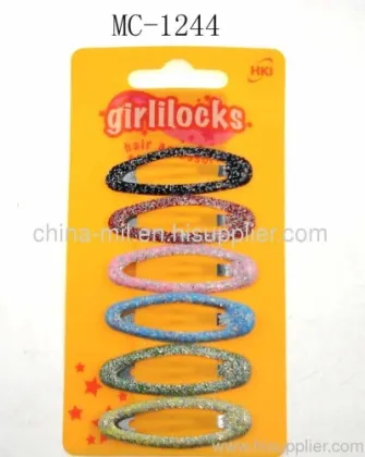 Colors Oval Metal Snap Hair Clips 