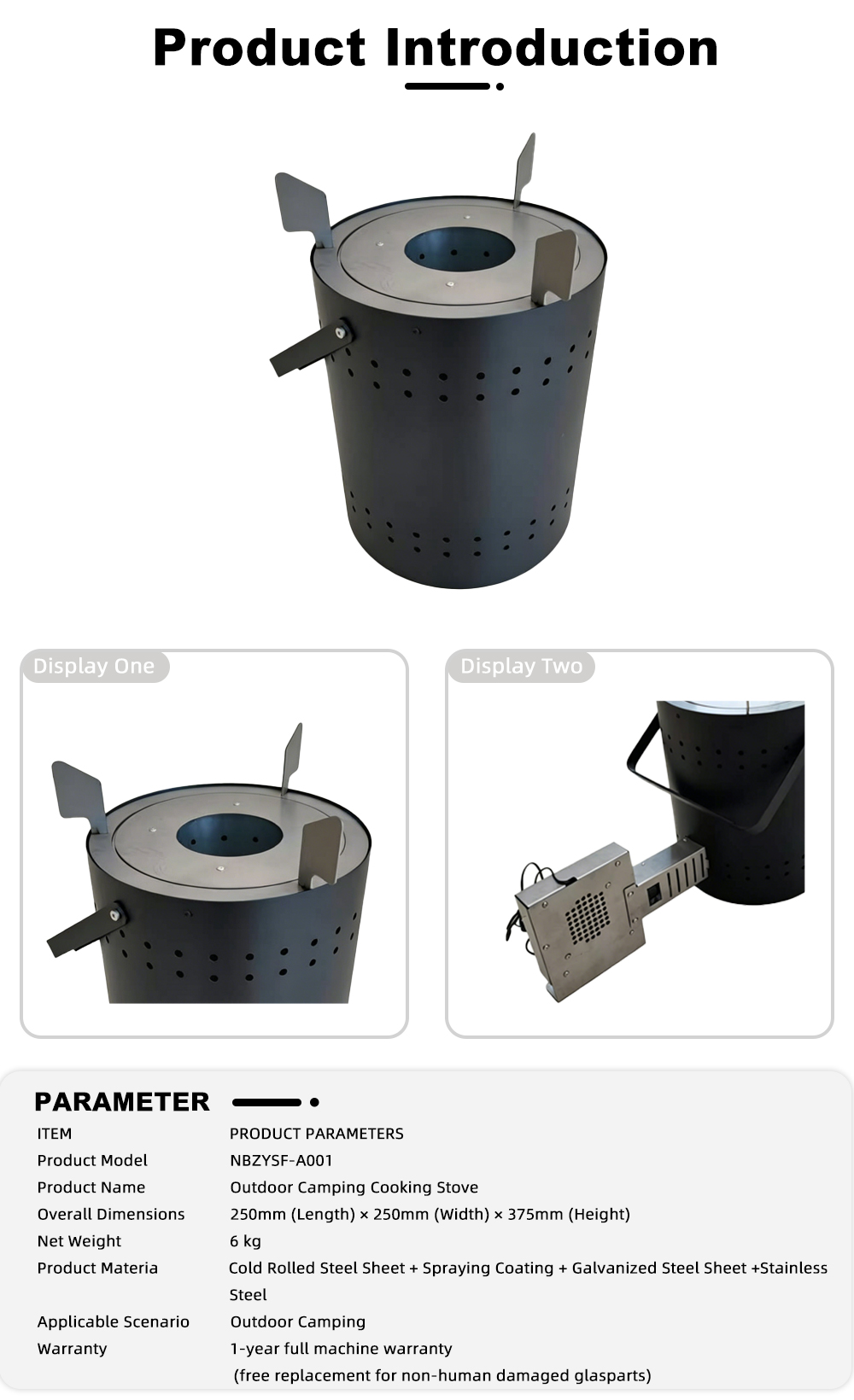 NBZYSF-A002 Multi-Use Outdoor Wood Stove for Camp Meals x