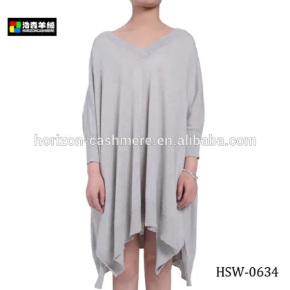 Loose Bat Sleeve Knit Women Sweater Dress, White Simple Loose Sweater Dress