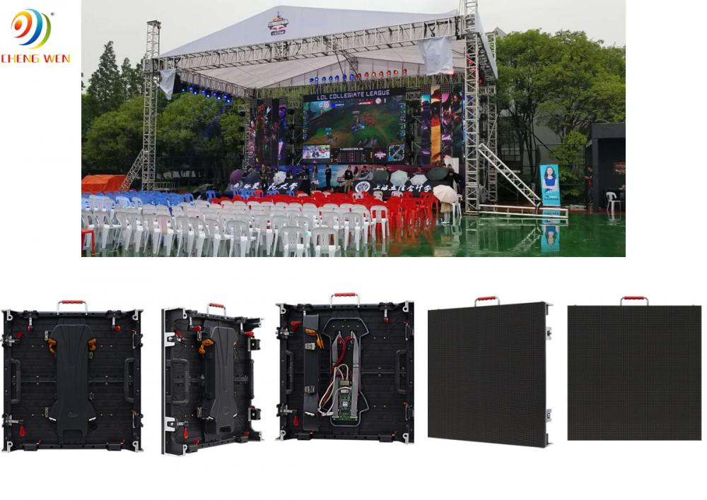 LED de estágio ao ar livre P3.91 500mm*500mm Rental da parede de exibição