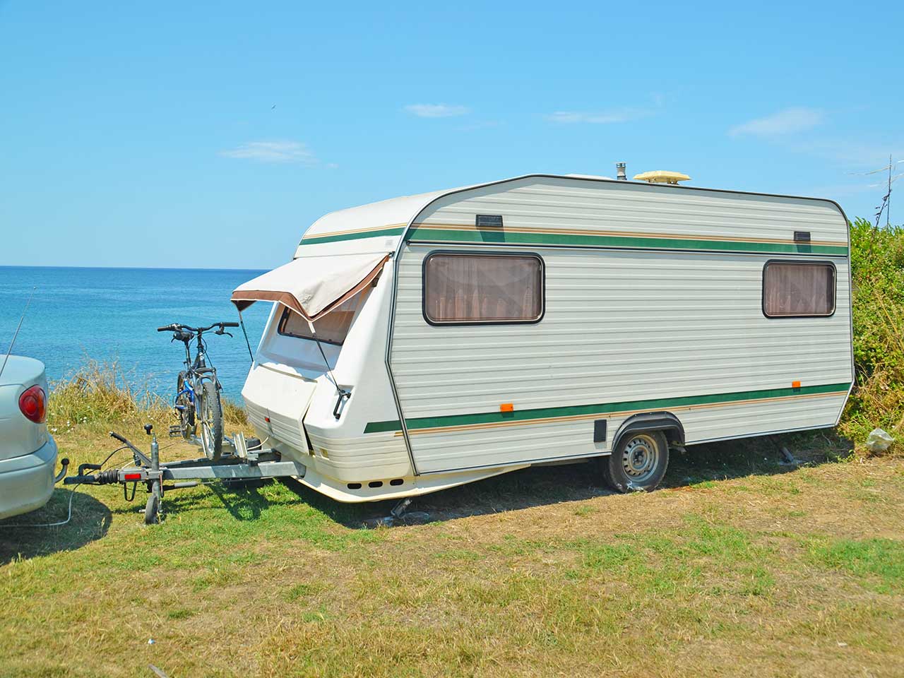 a caravan by the sea