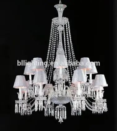 Modern fabric shade baccarat crystal chandelier