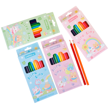 WEIBO Hot 12pcs Color Pencil Set - 12pcs Color Pencils in Paper Box for Kids