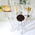 Tall Transparent Glass Bud Vases With Slanted Mouth