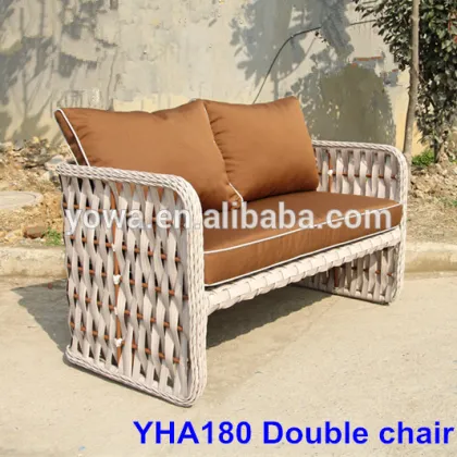 ALUMINIUM WIDE WICKER DOUBLE LOVE SOFA