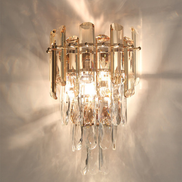 Modern Luxury Gold Crystal Wall Lamp for Villa, KTV, Hotel, and Bedroom