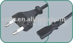 EU 2 pin power cords with IEC C7 connector