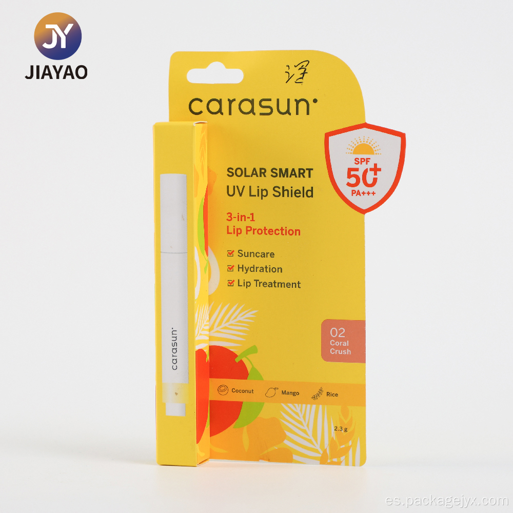 Tarjeta blíster de protección UV para protector labial